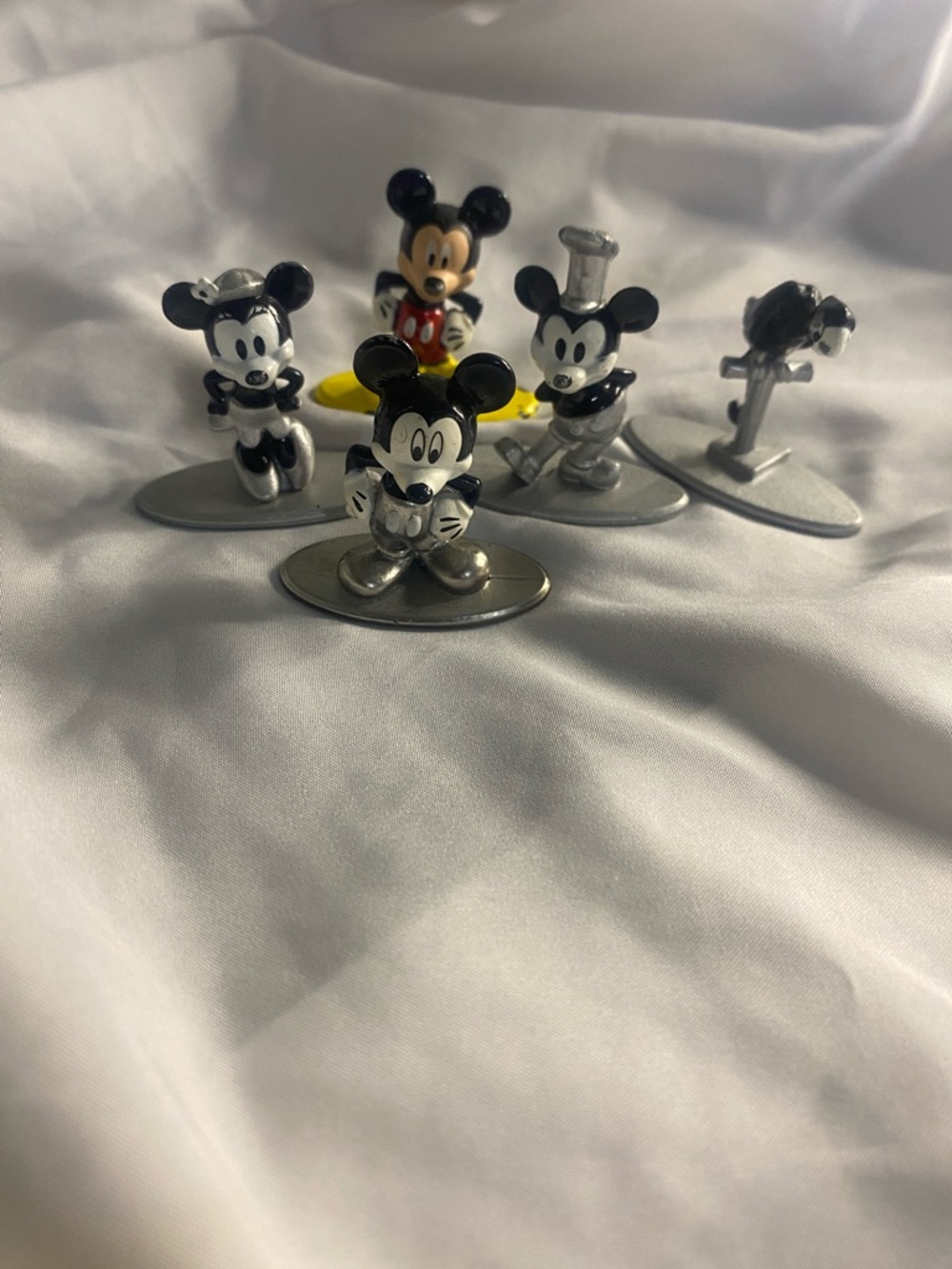 Mickey Mouse Mini Figurine Set - Black, Silver, Red Accents